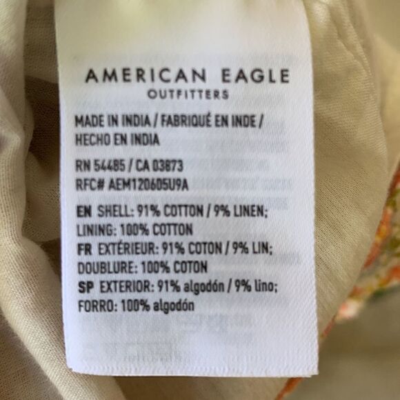 Vintage American Eagle Linen blend babydoll AE Floral Cami Mini Dress coquette - Picture 7 of 9